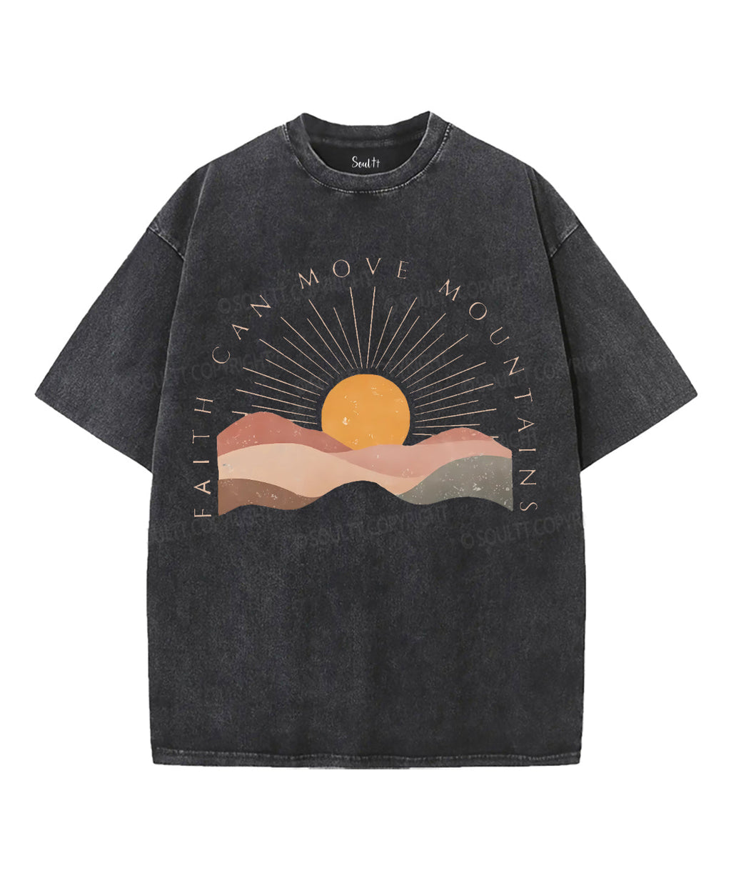 Faith Can Move Mountains Unisex Washed Christian T-shirt Style002 Hoodie, Sweatshirt | CiraTrend.com (Image 1)