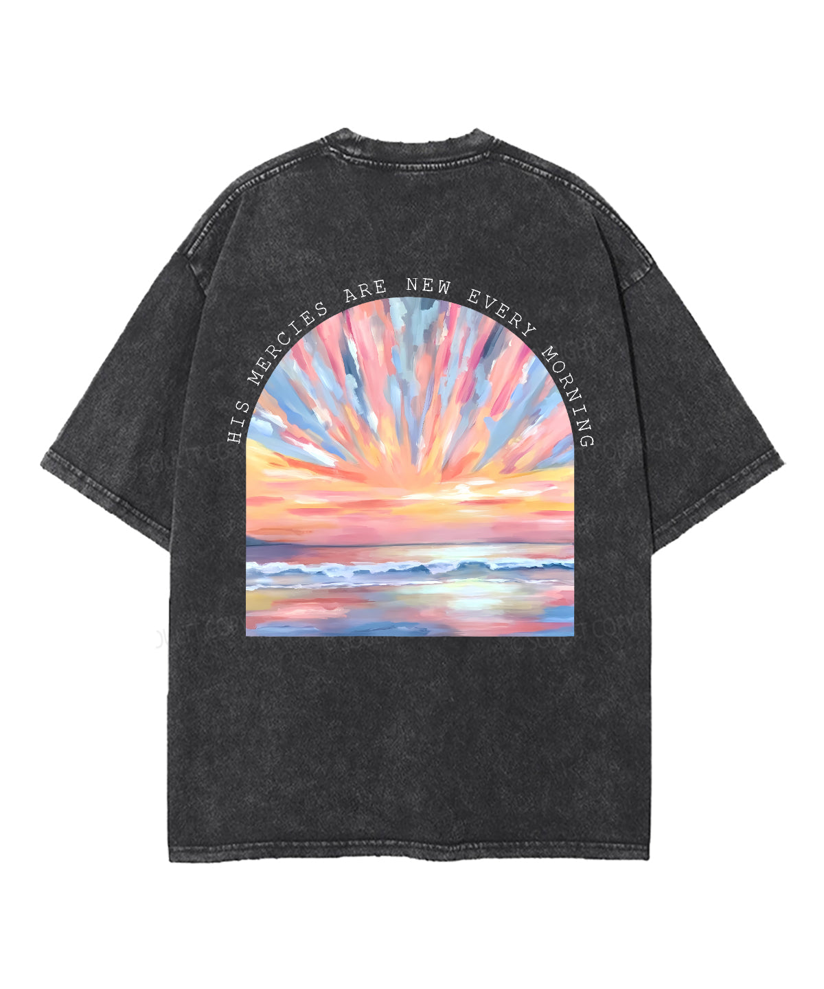 His Mercies Are New Every Morning Double Sided Unisex Washed Christian T-shirt Hoodie, Sweatshirt | CiraTrend.com (Image 3)