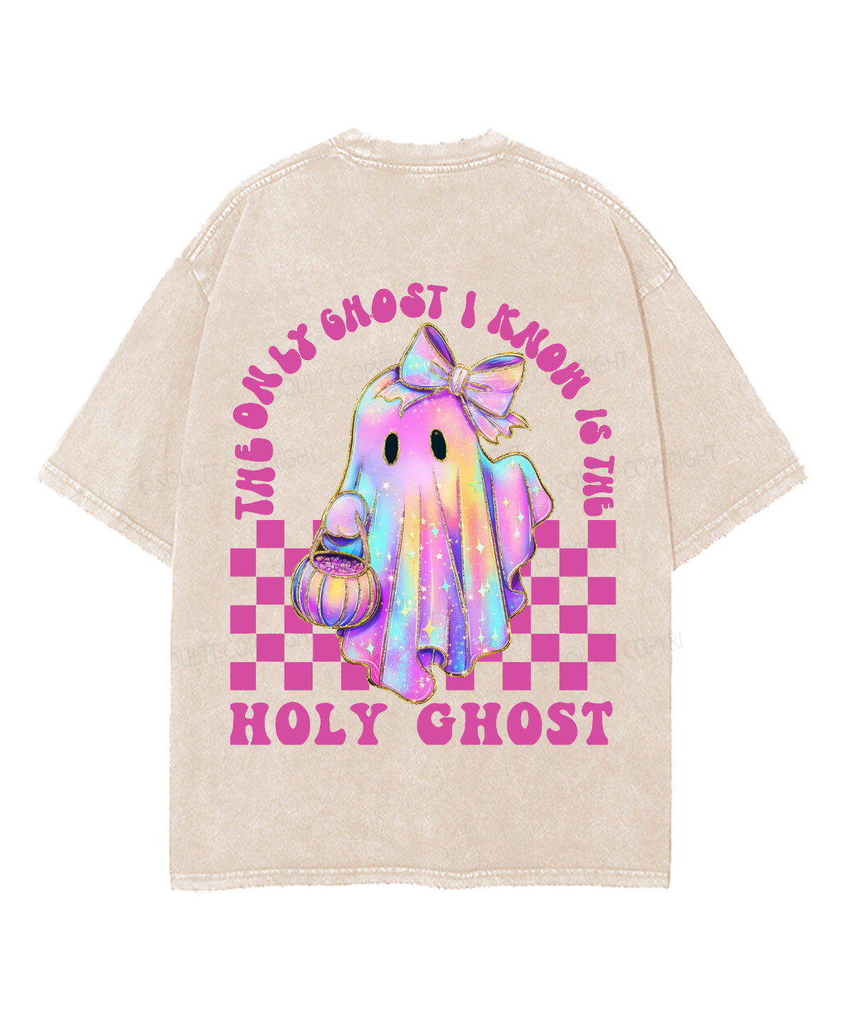Halloween Holy Ghost Double Sided Unisex Washed Christian T-shirt Style003 Hoodie, Sweatshirt | CiraTrend.com (Image 1)