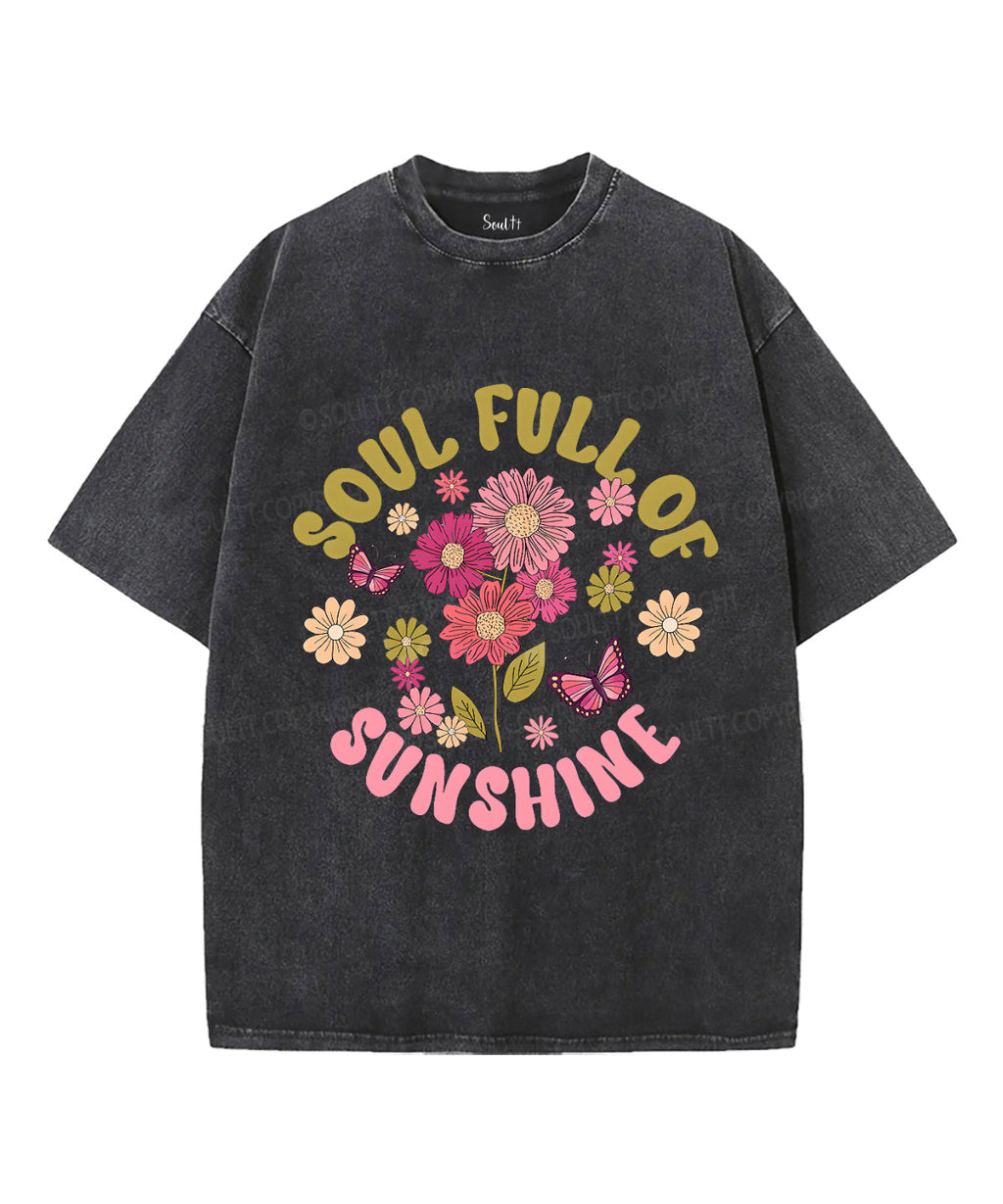 Soul Full of Sunshine Unisex Washed Christian T-shirt Hoodie, Sweatshirt | CiraTrend.com (Image 1)