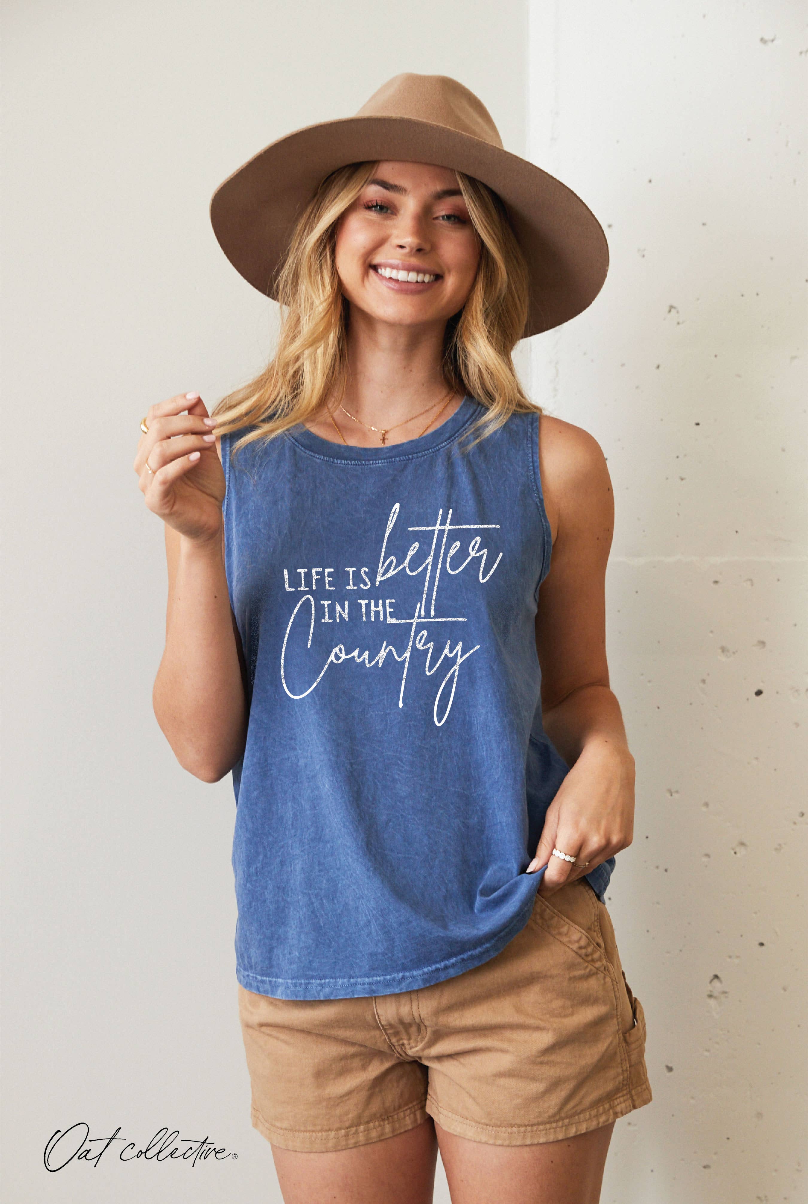 Life Is Better in the Country  Mineral Graphic Tank Top
