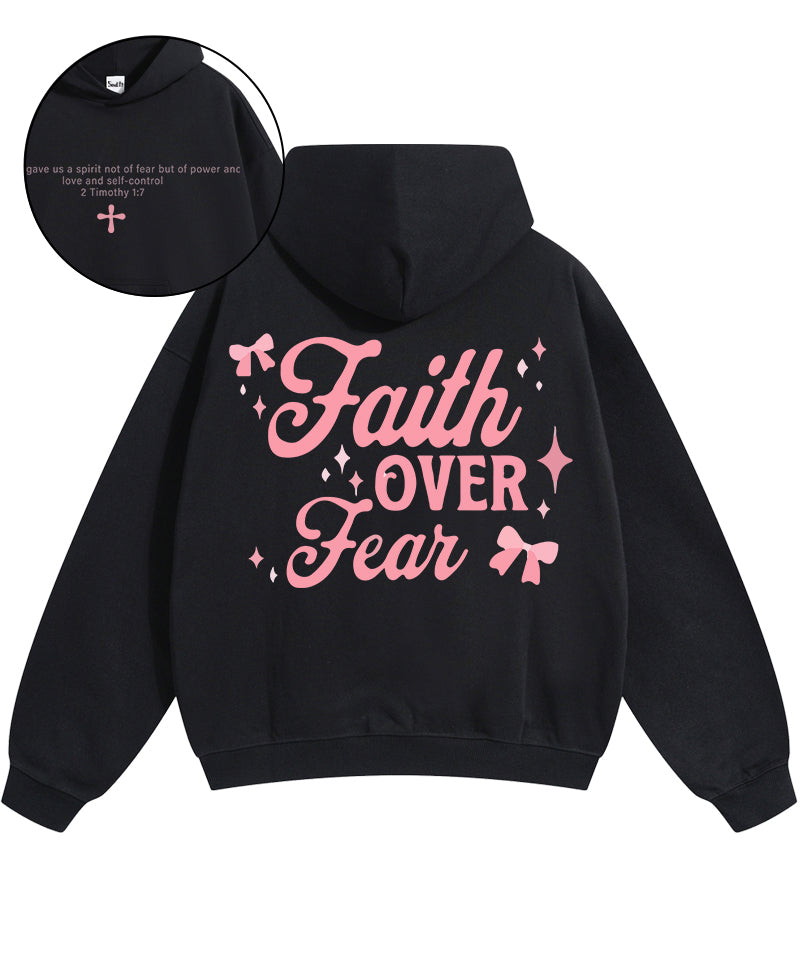 Faith Over Fear Double Sided Cotton Christian Hoodie T-Shirts, Sweatshirt | CiraTrend.com (Image 1)