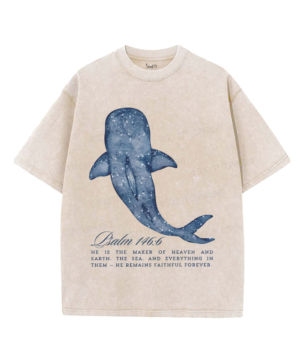 He Is The Maker Of Heaven Unisex Washed Christian T-shirt Hoodie, Sweatshirt | CiraTrend.com (Image 1)