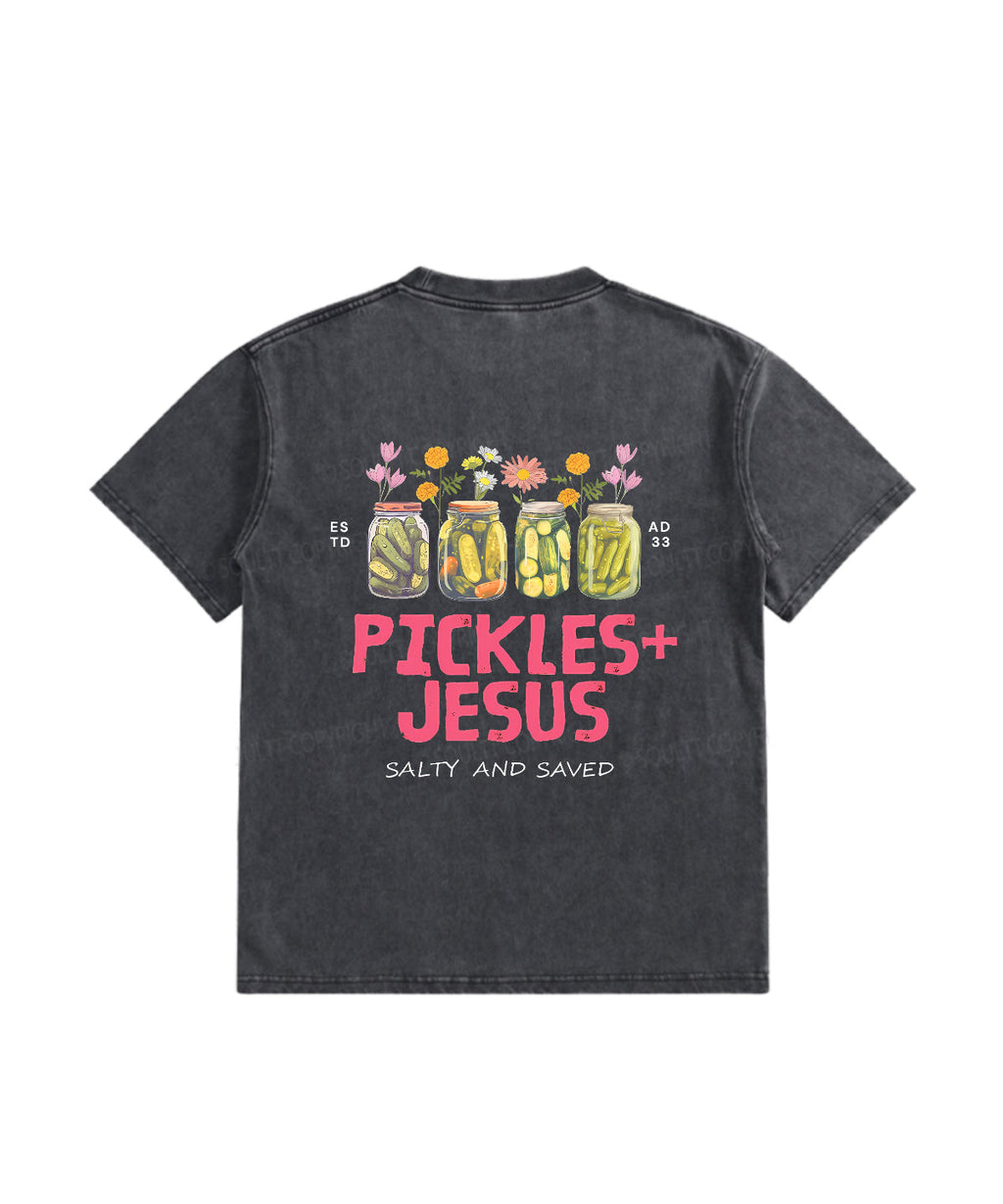 Kids Pickles And Jesus Double Sided Washed Christian T-shirt Hoodie, Sweatshirt | CiraTrend.com (Image 3)