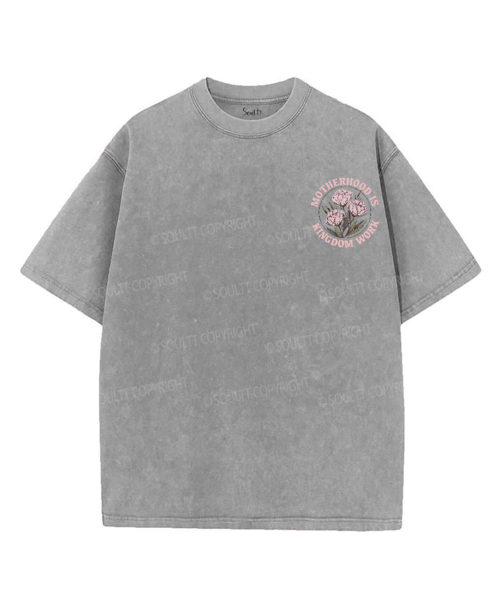 Motherhood Is Kingdom Work Double Sided Unisex Washed Christian T-shirt Style006 Hoodie, Sweatshirt | CiraTrend.com (Image 4)