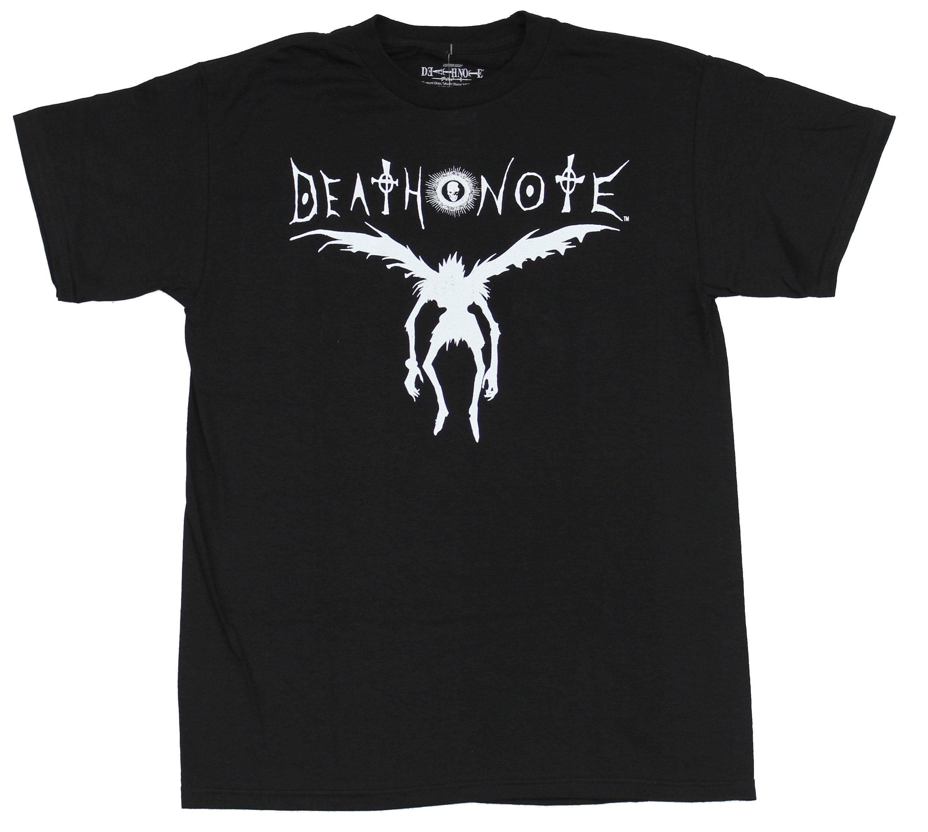 Death Note Deathnote Jump Mens T-Shirt - Ryuk Winged Silhouette Under Logo Hoodie, Sweatshirt | CiraTrend.com