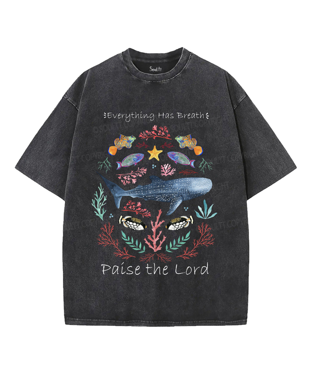 Everything Has Breath Paise The Lord Unisex Washed Christian T-shirt Hoodie, Sweatshirt | CiraTrend.com (Image 1)