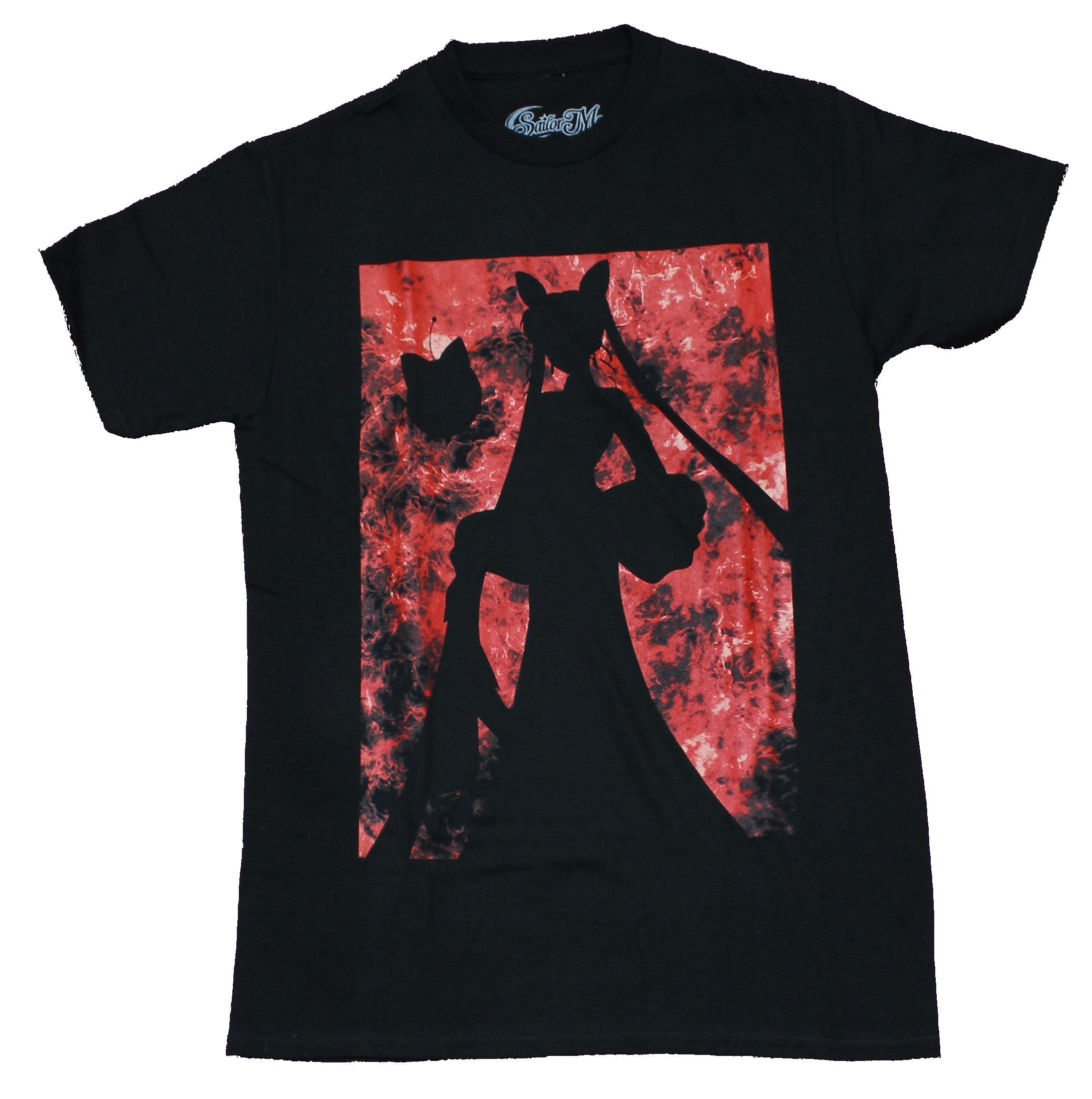 Sailor Moon Mens T-Shirt - Red Boxed Silhouette Image Hoodie, Sweatshirt | CiraTrend.com