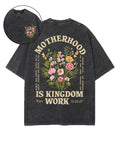Motherhood Is Kingdom Work Double Sided Unisex Washed Christian T-shirt Style013 Hoodie, Sweatshirt | CiraTrend.com (Image 1)