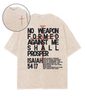 No Weapon Formed Against You Shall Prosper Double Sided Washed Christian T-shirt Hoodie, Sweatshirt | CiraTrend.com (Image 1)