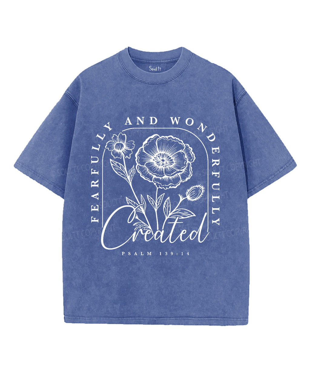 Fearfully and Wonderfully Created Unisex Washed Christian T-shirt Hoodie, Sweatshirt | CiraTrend.com (Image 4)