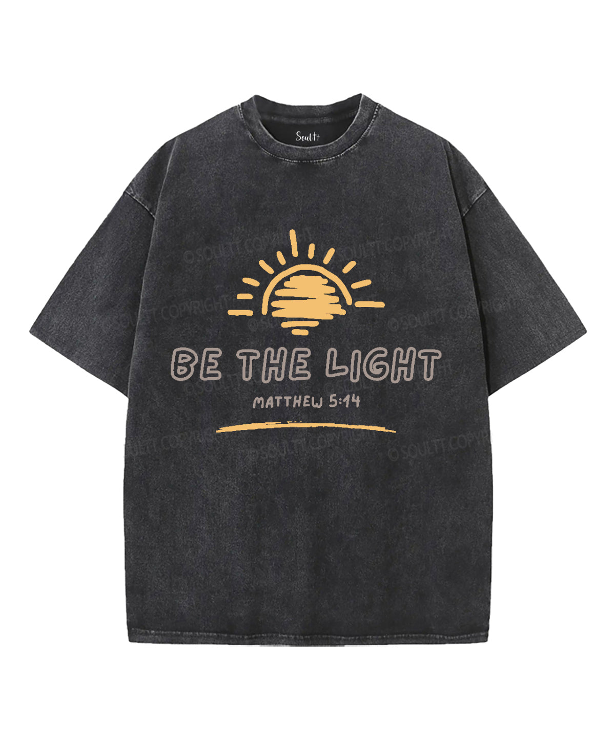 Be The Light Washed Christian T-shirt Style014 Hoodie, Sweatshirt | CiraTrend.com (Image 2)