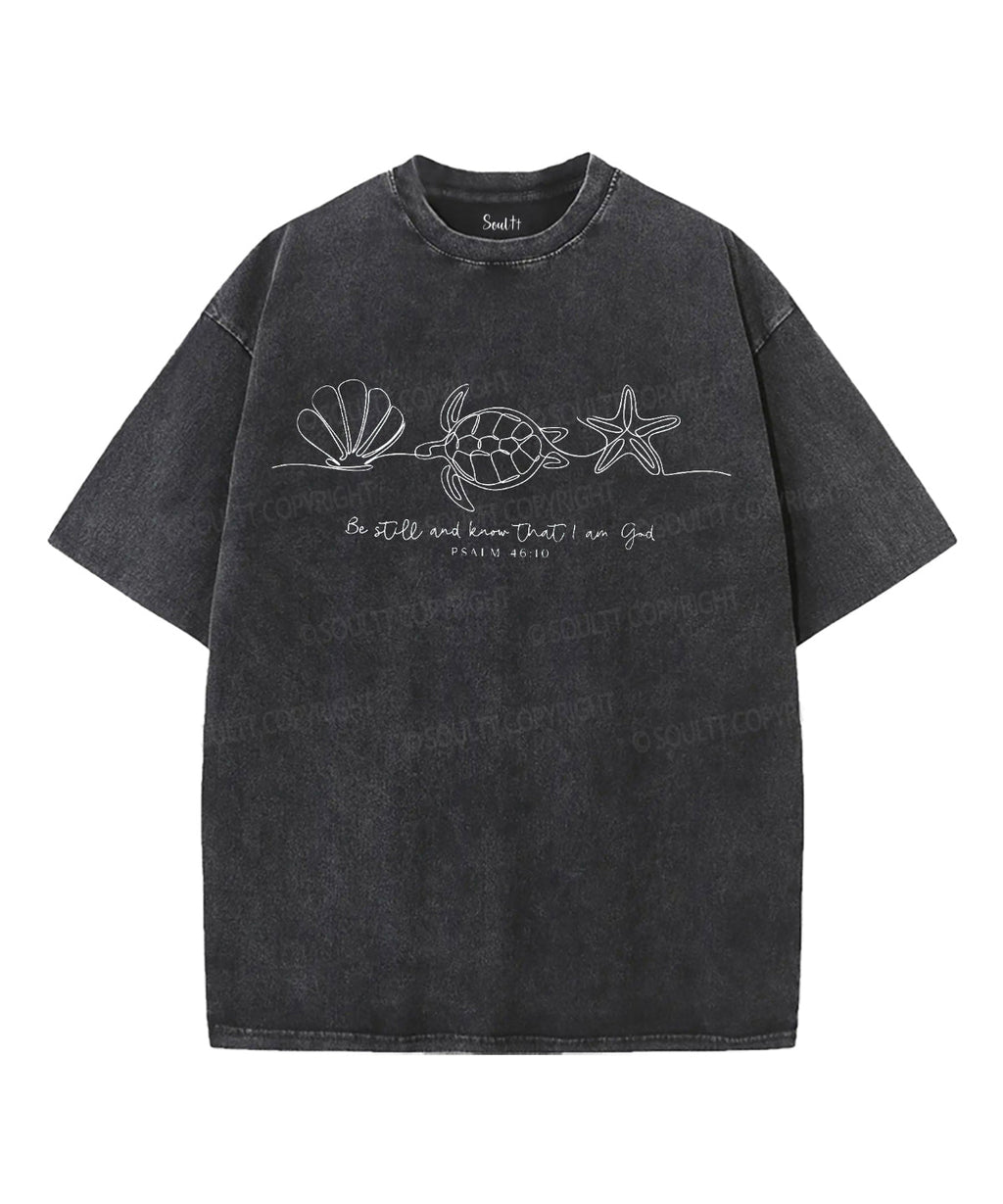 Be Still Unisex Washed Christian T-shirt Hoodie, Sweatshirt | CiraTrend.com (Image 1)