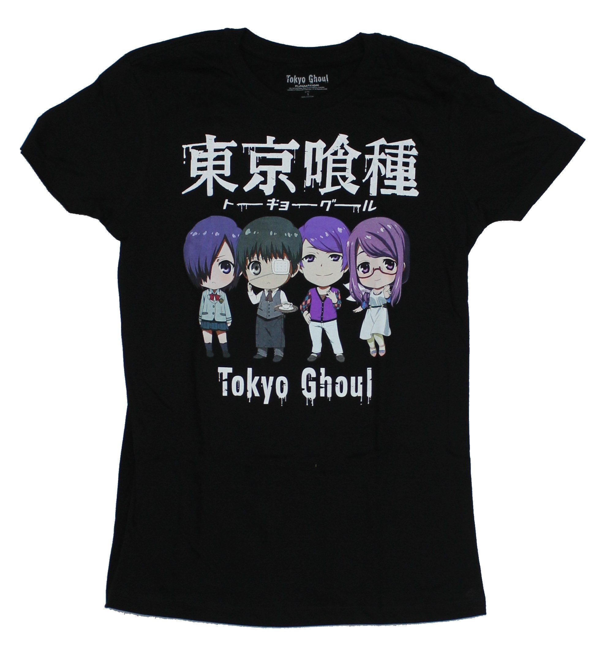 Tokyo Ghoul Juniors 4 Chibi Character Under Kanji Logo T-Shirts, Hoodie, Sweatshirt