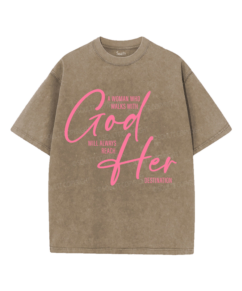 A Woman Who Walks With God Unisex Washed Christian T-shirt Hoodie, Sweatshirt | CiraTrend.com (Image 5)