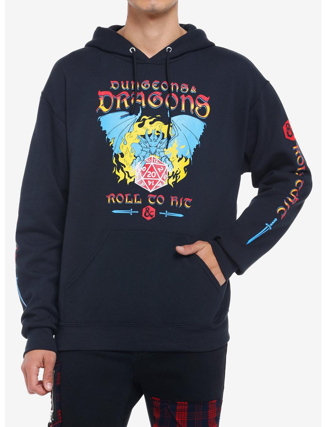 Black Dungeons and Dragons D&D Table Top Gaming- Roll To Hit Hoodie T-Shirts, Sweatshirt | CiraTrend.com (Image 1)