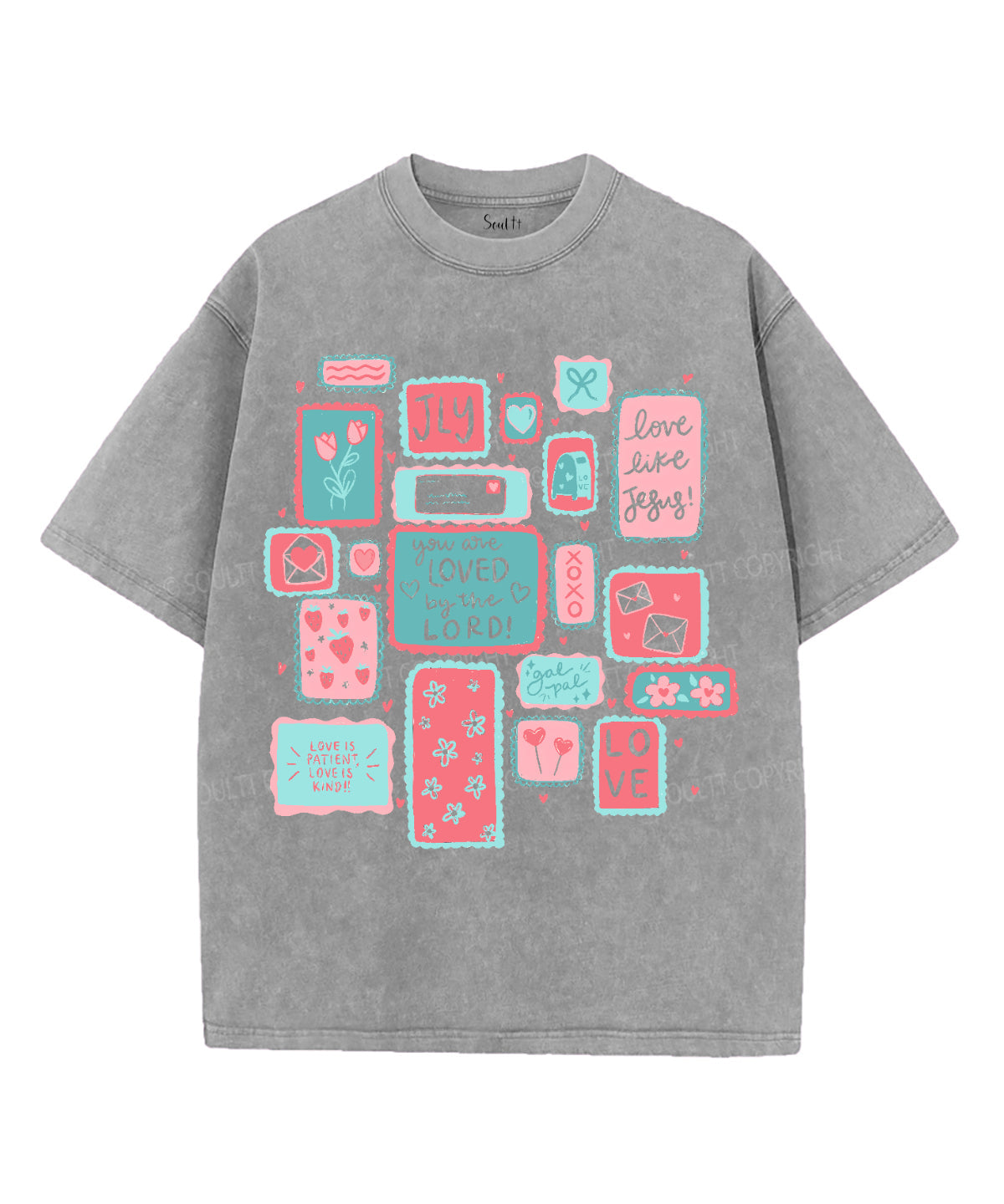 Love Like Jesus Unisex Washed Christian T-shirt Hoodie, Sweatshirt | CiraTrend.com (Image 2)