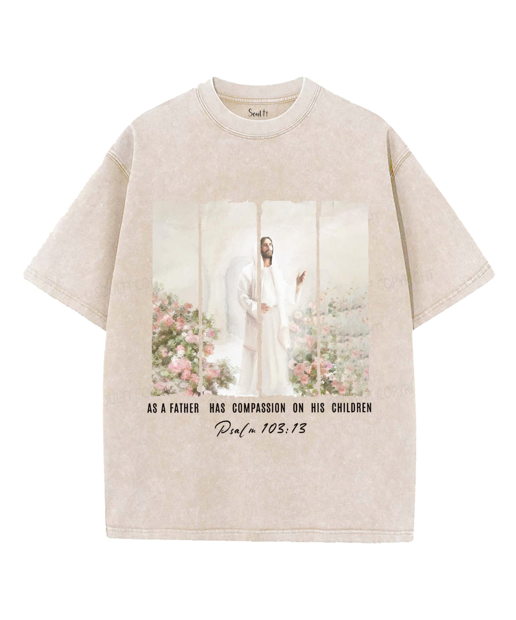 As a Father Has Compassion Unisex Washed Christian T-shirt Hoodie, Sweatshirt | CiraTrend.com (Image 1)