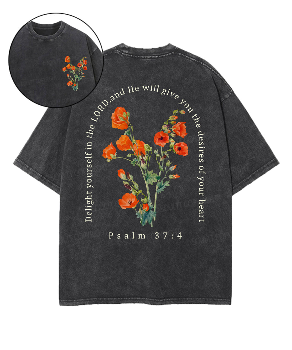 Take delight in the Lord Double Sided Unisex Washed Christian T-shirt Hoodie, Sweatshirt | CiraTrend.com (Image 1)