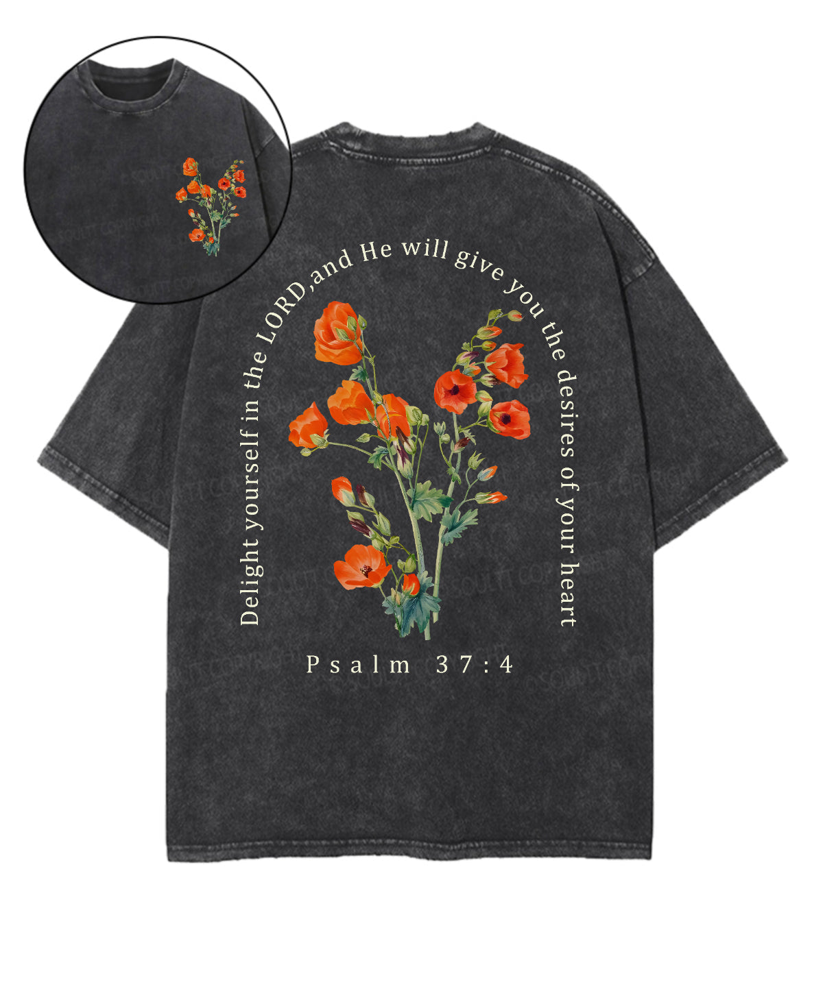 Take delight in the Lord Double Sided Unisex Washed Christian T-shirt Hoodie, Sweatshirt | CiraTrend.com (Image 1)