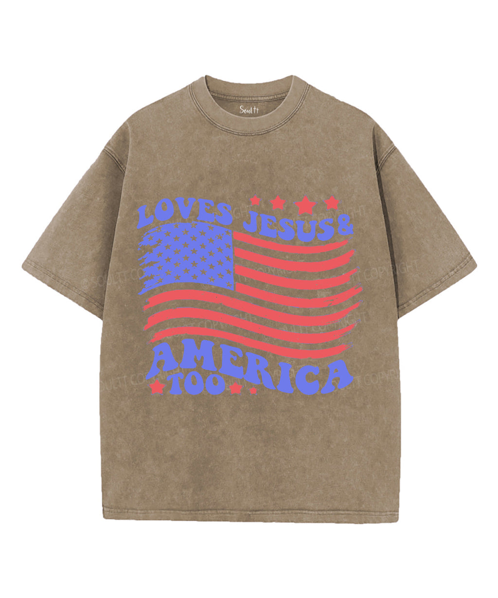 Loves Jesus & America Too Unisex Washed Christian T-shirt Style001 Hoodie, Sweatshirt | CiraTrend.com (Image 5)