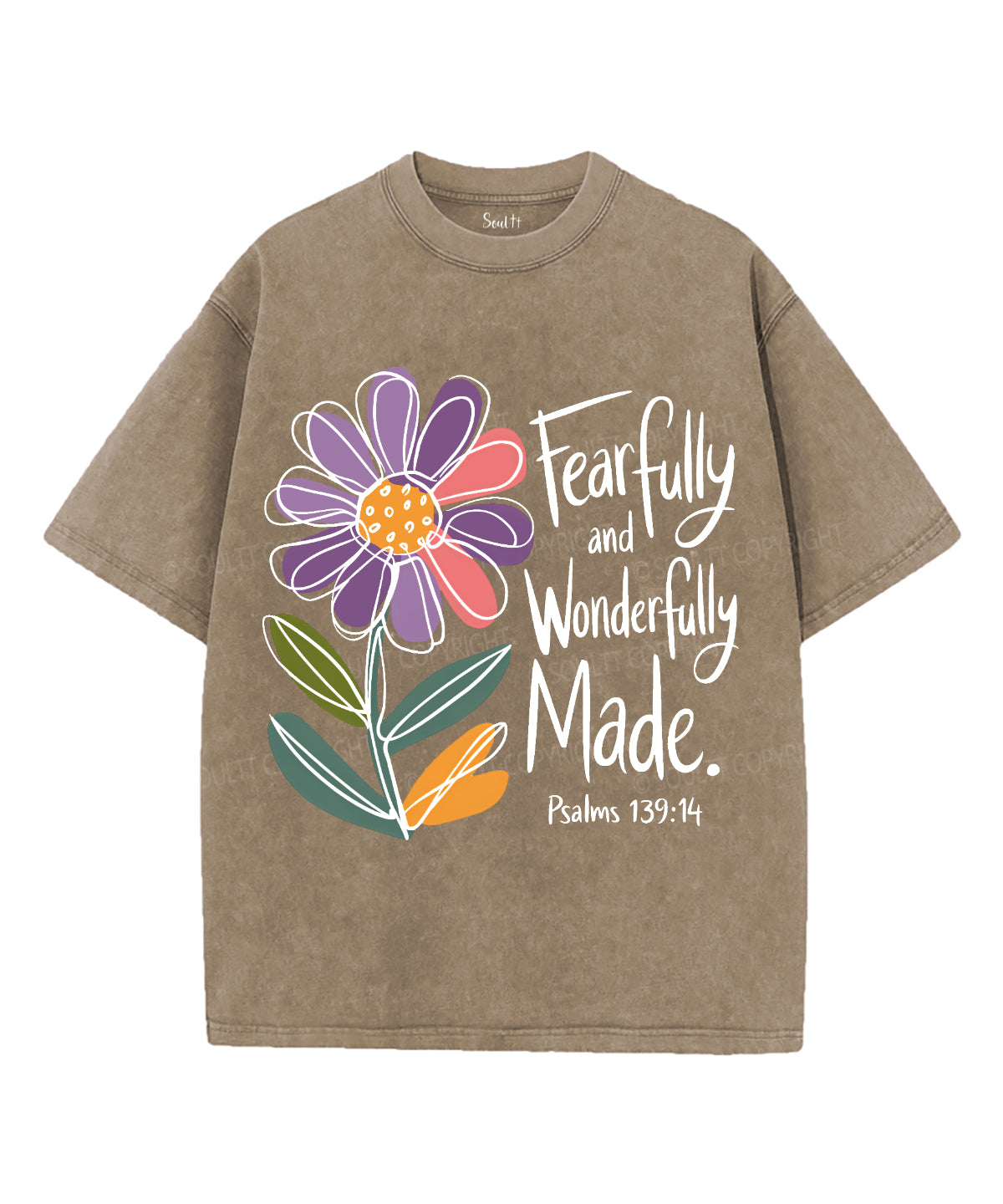 Fearfully And Wonderfully Made Unisex Washed Christian T-shirt Hoodie, Sweatshirt | CiraTrend.com (Image 5)