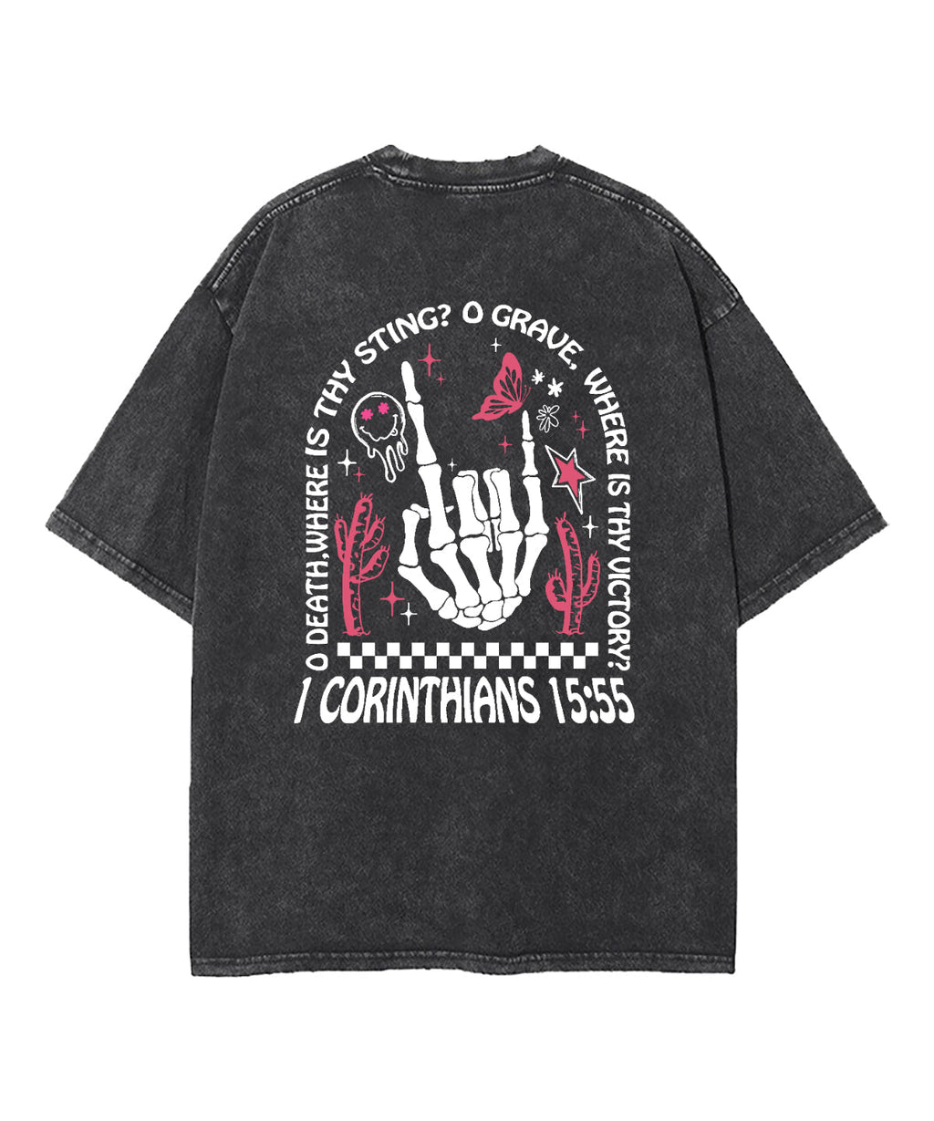 O Death Where Is Thy Sting Double Sided Washed Christian T-shirt Hoodie, Sweatshirt | CiraTrend.com (Image 4)
