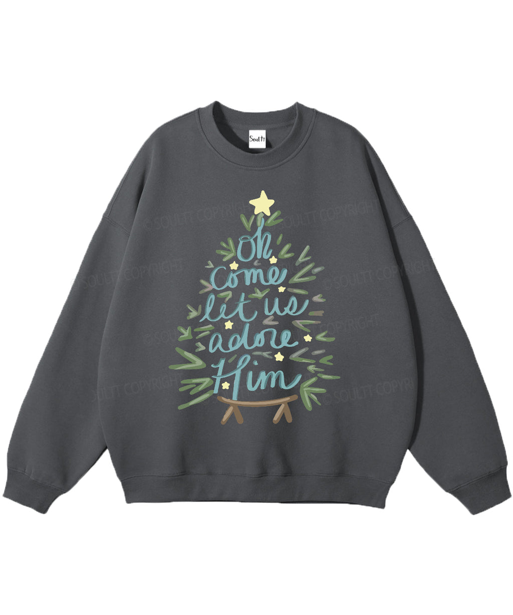 Oh Come Let Us Adore Him Cotton Christian Sweatshirt T-Shirts, Hoodie | CiraTrend.com (Image 4)