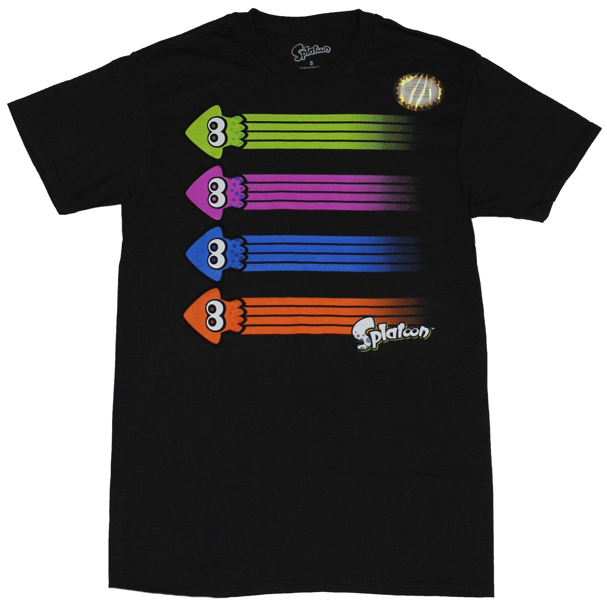Splatoon Mens T-Shirt  - Four Colored Squid Racing Line Image Hoodie, Sweatshirt | CiraTrend.com
