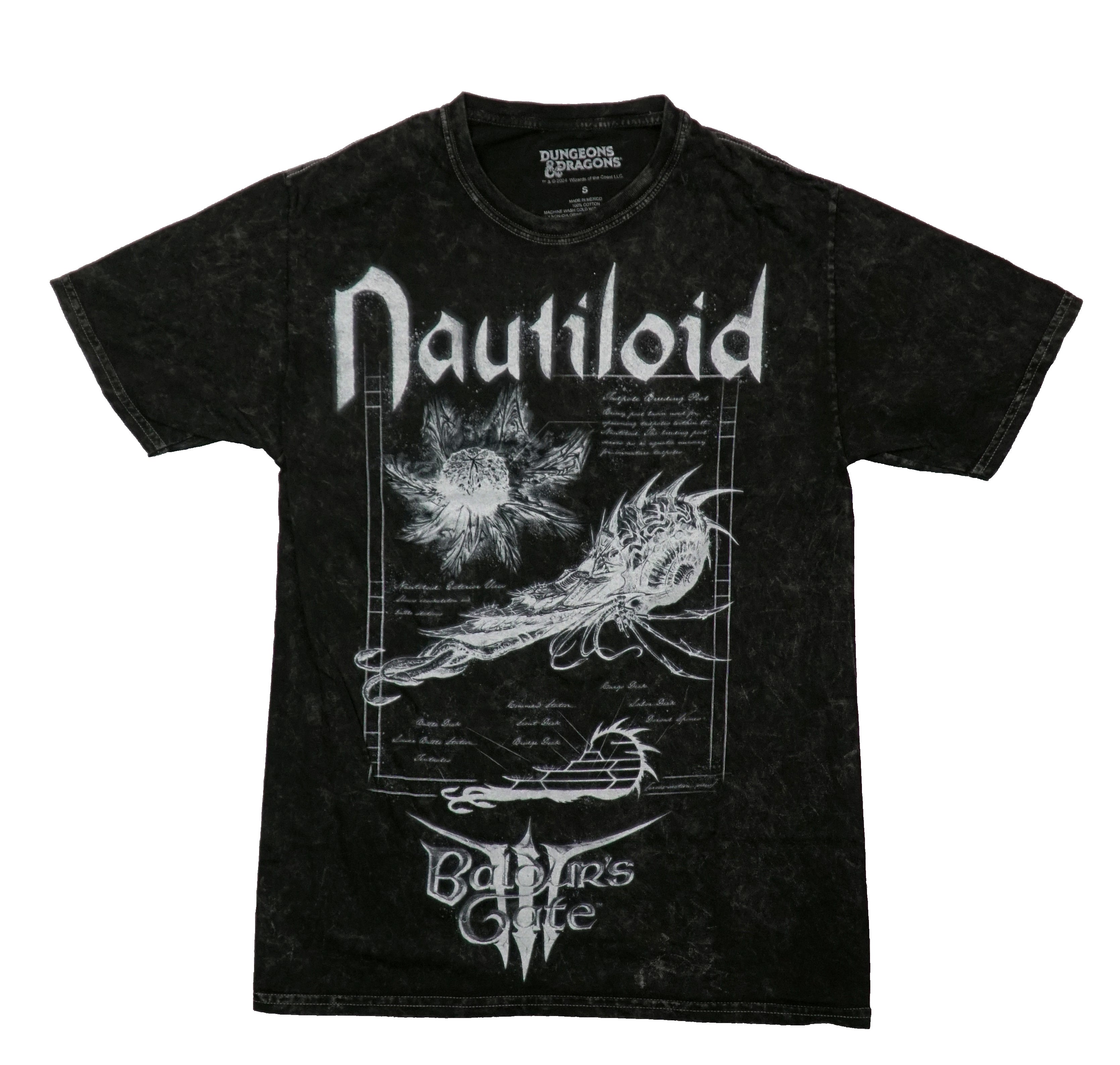 Dungeons & Dragons Mens T-Shirt - Baldur's Gate 3 Nautiloid Stone Washed Hoodie, Sweatshirt | CiraTrend.com