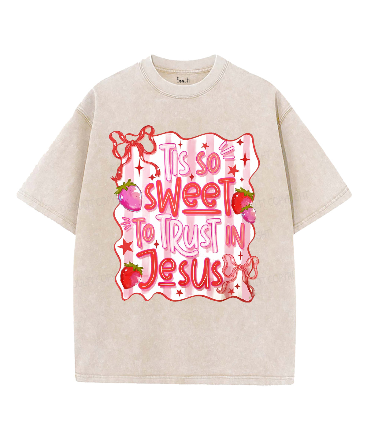 Sweet To Trust In Jesus Unisex Washed Christian T-shirt Hoodie, Sweatshirt | CiraTrend.com (Image 2)
