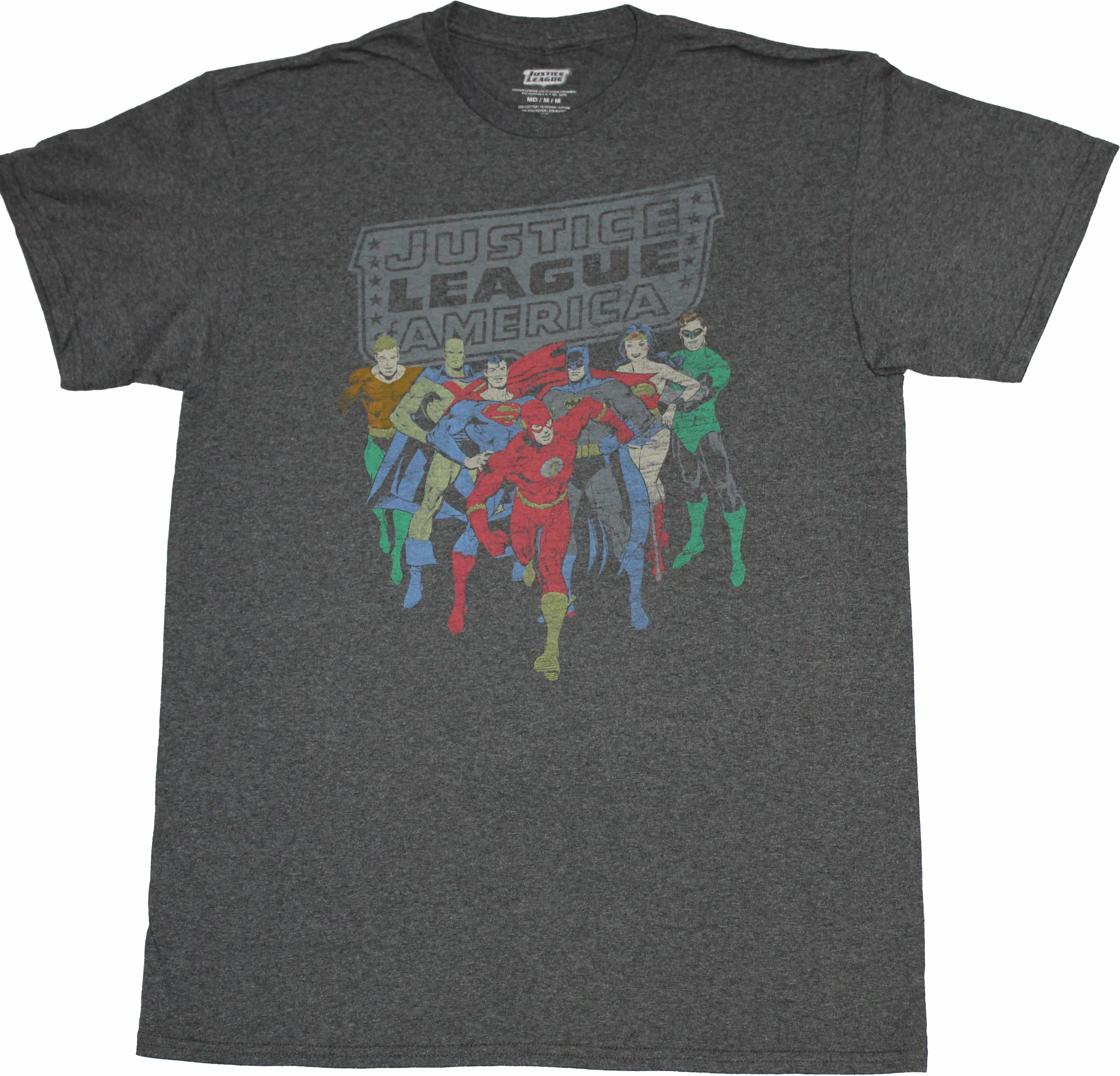 Justice League of America Mens T-Shirt - Flash Leading Group Under Logo Hoodie, Sweatshirt | CiraTrend.com