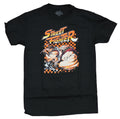 Street Fighter  Mens T-Shirt - Checkerboard Ken & Ryu Battle Under Logo Hoodie, Sweatshirt | CiraTrend.com