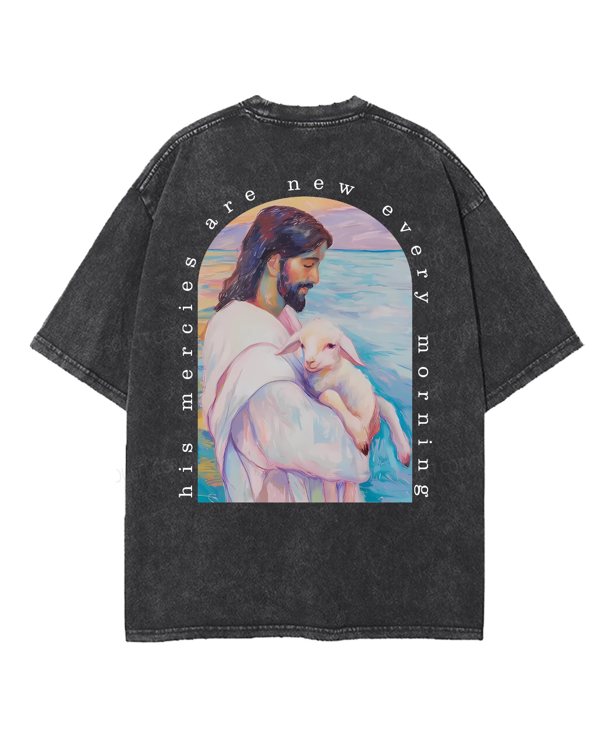 His Mercies Are New Every Morning Double Sided Unisex Washed Christian T-shirt Style002 Hoodie, Sweatshirt (Image 5)