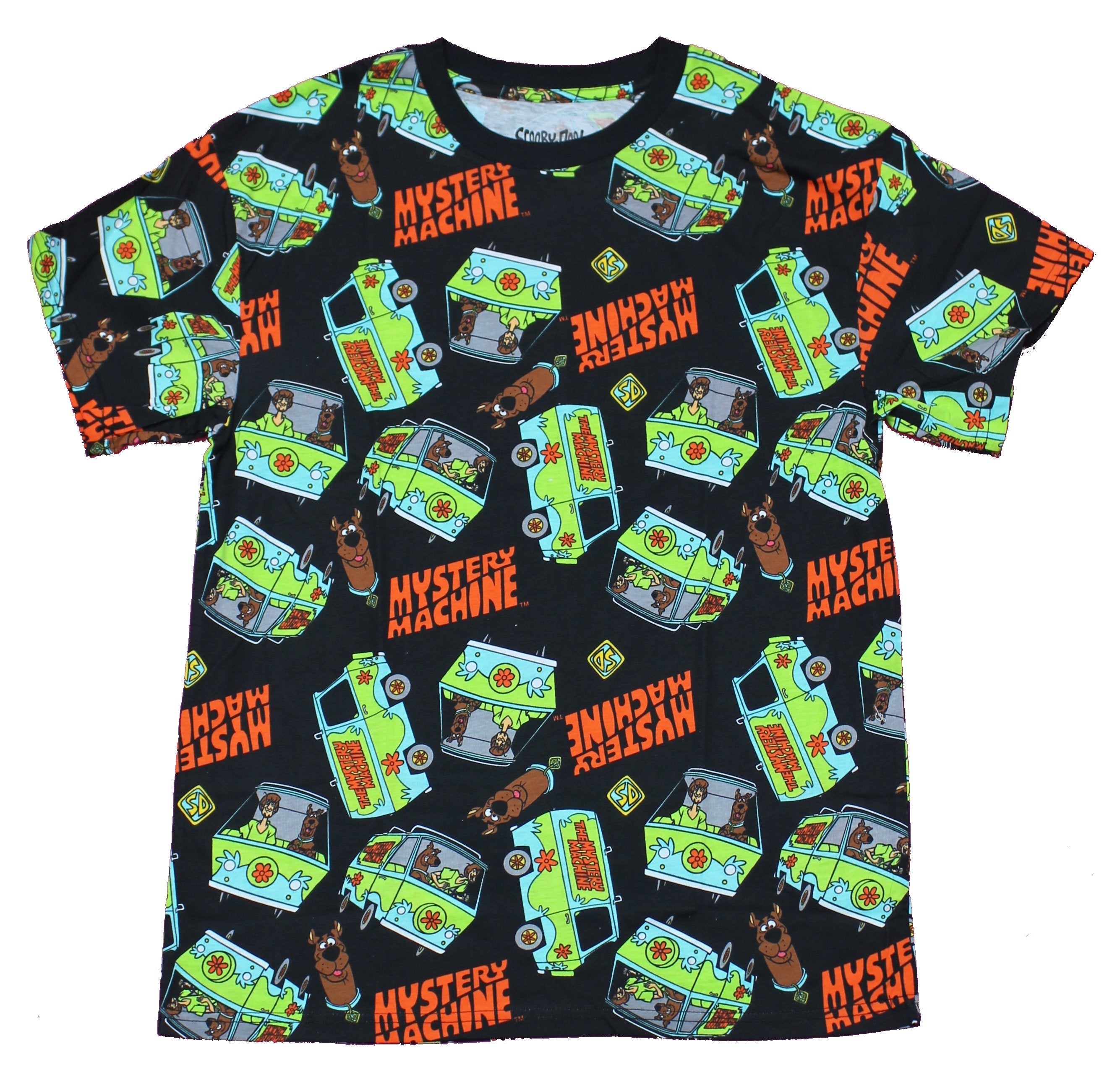 Scooby Doo Mens T-Shirt - Mystery Machine Scooby Heads Allover Hoodie, Sweatshirt | CiraTrend.com
