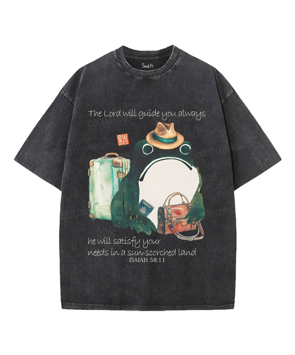 The Lord Will Guide You Always Unisex Washed Christian T-shirt Hoodie, Sweatshirt | CiraTrend.com (Image 1)