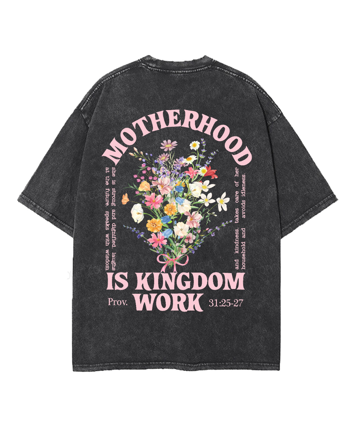 Motherhood Is Kingdom Work Double Sided Unisex Washed Christian T-shirt Style009 Hoodie, Sweatshirt | CiraTrend.com (Image 3)