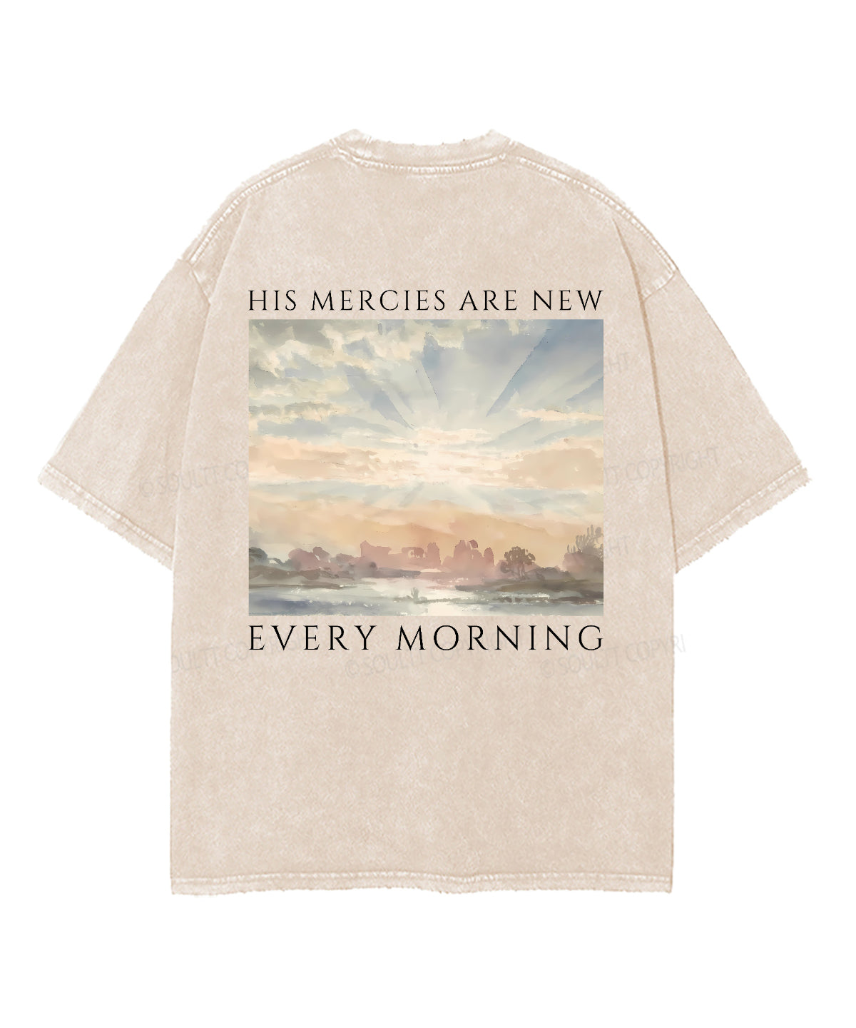 His Mercies Are New Every Morning Double Sided Unisex Washed Christian T-shirt Style003 Hoodie, Sweatshirt (Image 2)