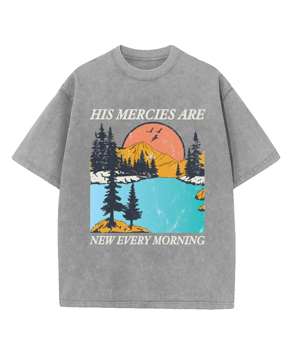 New Every Morning Washed Christian T-shirt Hoodie, Sweatshirt | CiraTrend.com (Image 4)