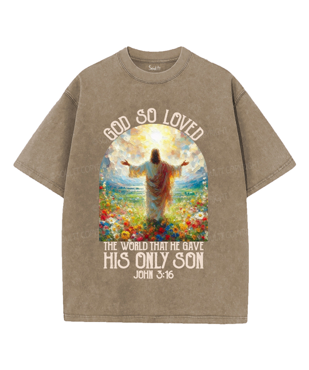 God So Loved Unisex Washed Christian T-shirt Style001 Hoodie, Sweatshirt | CiraTrend.com (Image 5)