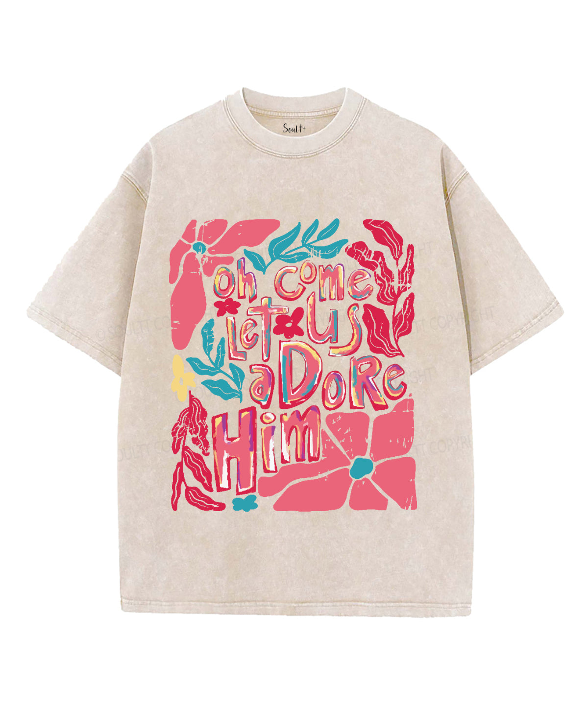 Oh Come Let Us Adore Him Washed Christian T-shirt Style004 Hoodie, Sweatshirt | CiraTrend.com (Image 2)