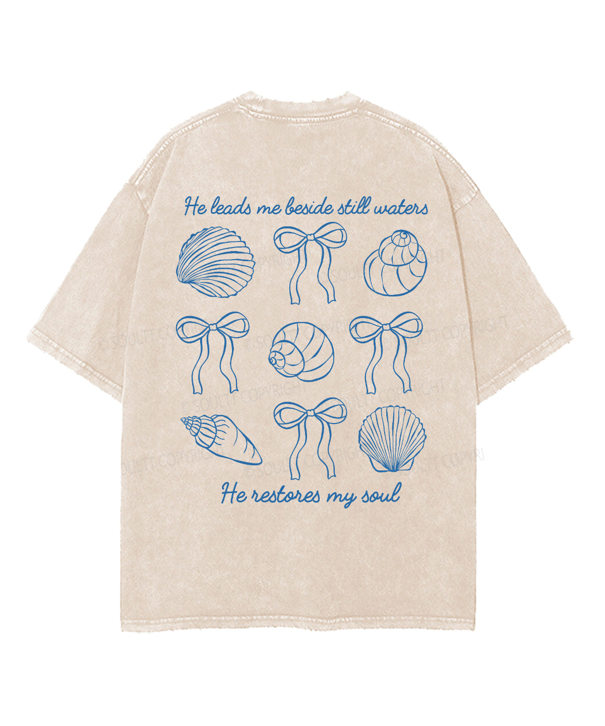 He Leads Me Beside Still Waters Double Sided Unisex Washed Christian T-shirt Style001 Hoodie, Sweatshirt (Image 4)