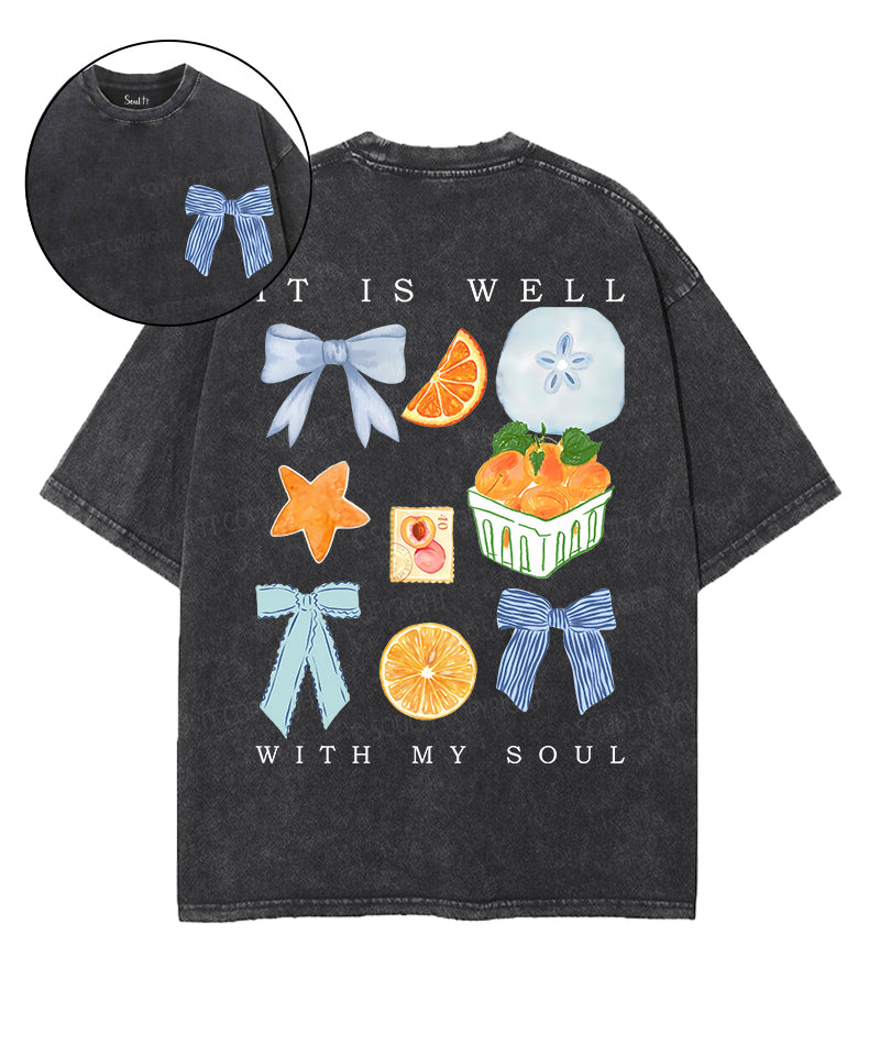 It Is Well With My Soul Double Sided Unisex Washed Christian T-shirt Style008 Hoodie, Sweatshirt | CiraTrend.com (Image 1)