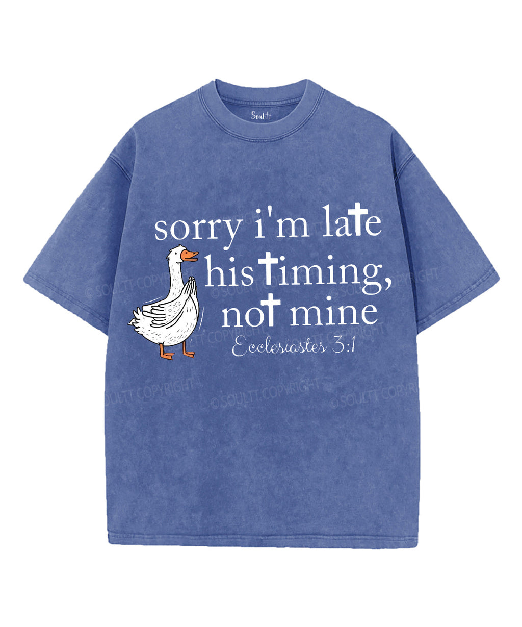 His Timing Not Mine Washed Christian T-Shirts, Hoodie, Sweatshirt