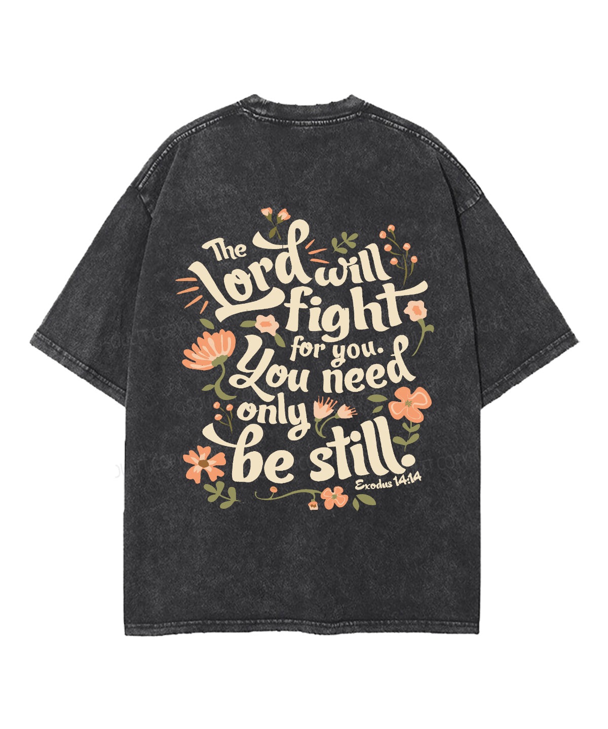 The Lord Will Fight for You Double Sided Unisex Washed Christian T-shirt Hoodie, Sweatshirt | CiraTrend.com (Image 3)