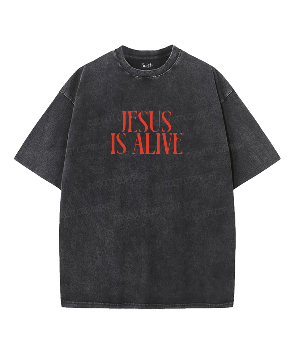 Jesus Is Alive Double Sided Unisex Washed Christian T-shirt Hoodie, Sweatshirt | CiraTrend.com (Image 4)
