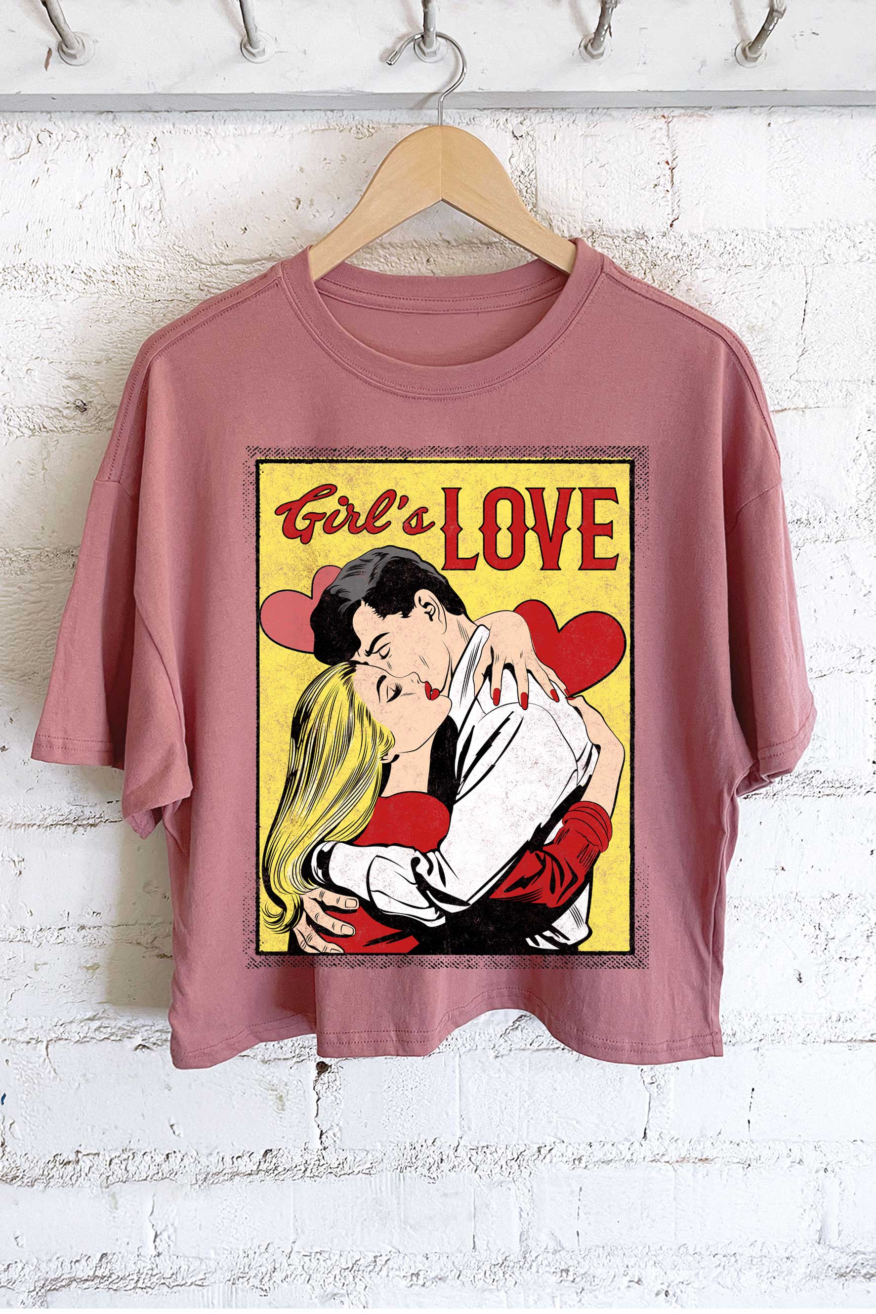 Girl's Love Graphic Long Crop Top