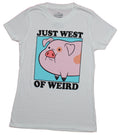 Gravity Falls Girls Juniors T-Shirt - Just West of Weird Pig Image Hoodie, Sweatshirt | CiraTrend.com