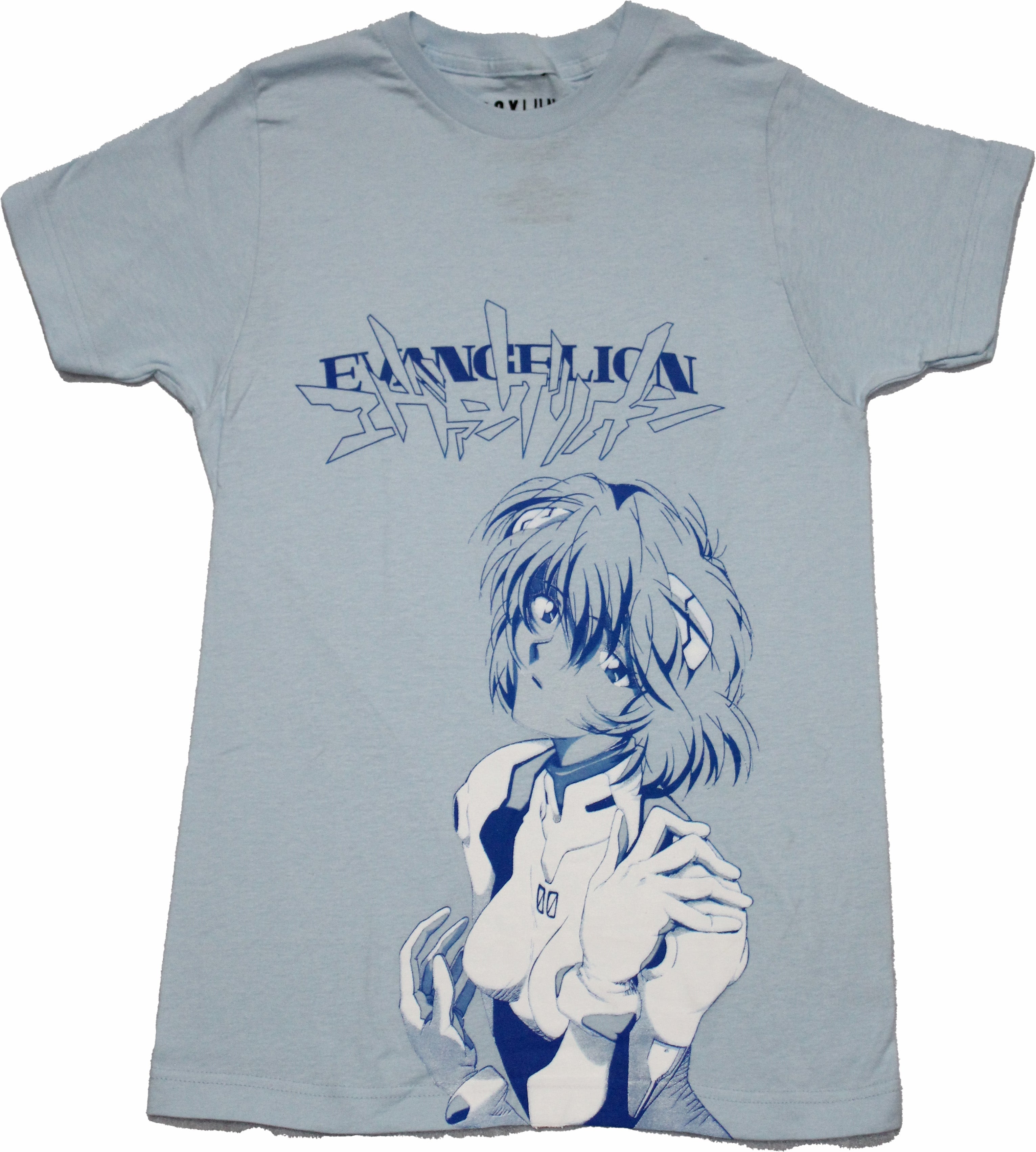Evangelion Mens T-Shirt - Rei Side Pic and Logo Hoodie, Sweatshirt | CiraTrend.com