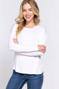 ...SI-24969 Slim Fit Long Dolman Hi-Low Hem Top
